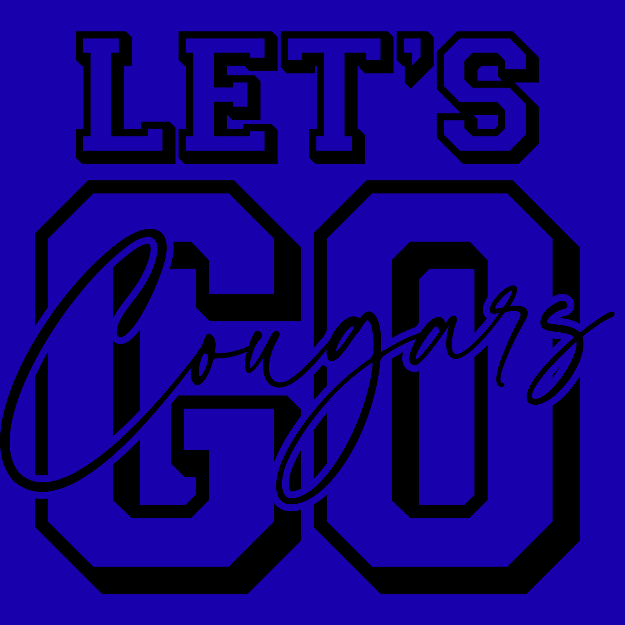 Cougars western font men's graphic tee design