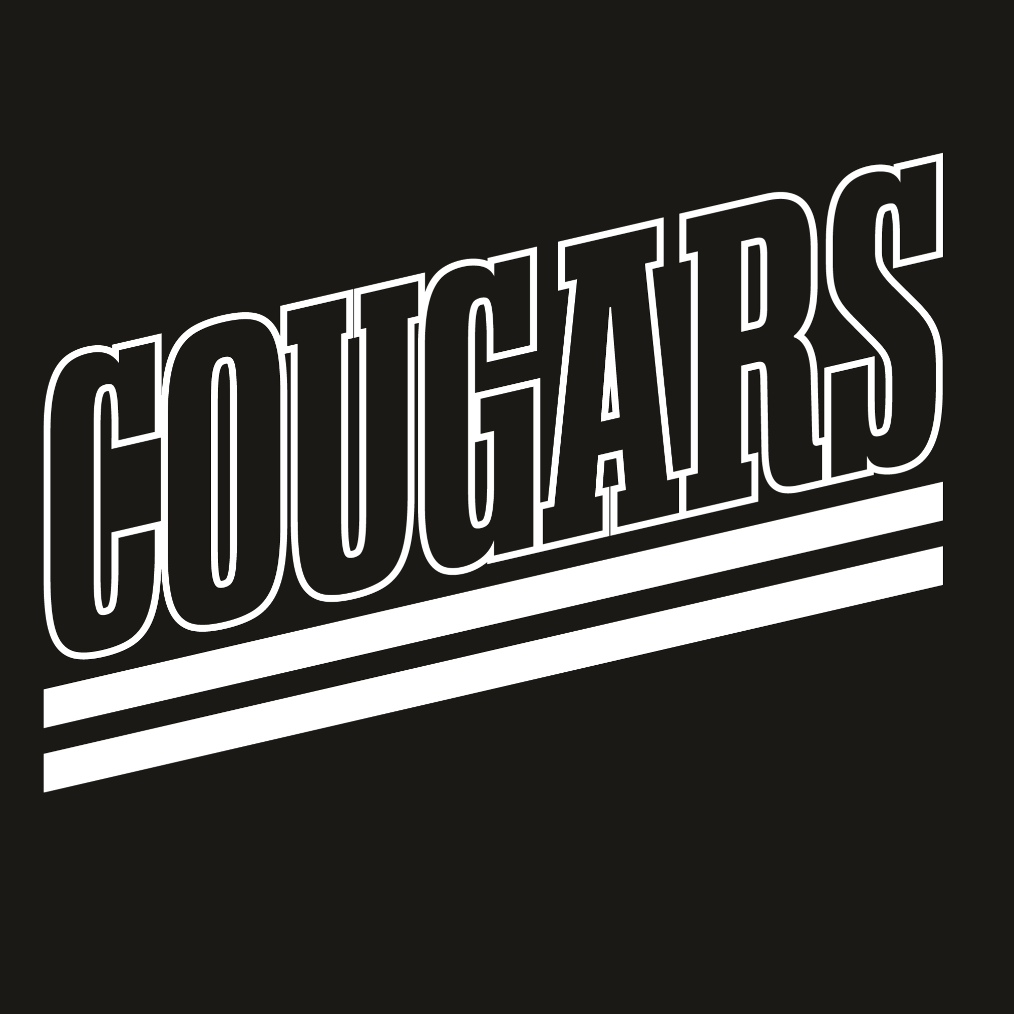Cougars diagonal stripe unisex graphic tee design
