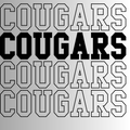 Cougars Strong & Brave Fearless graphic tee design in blue