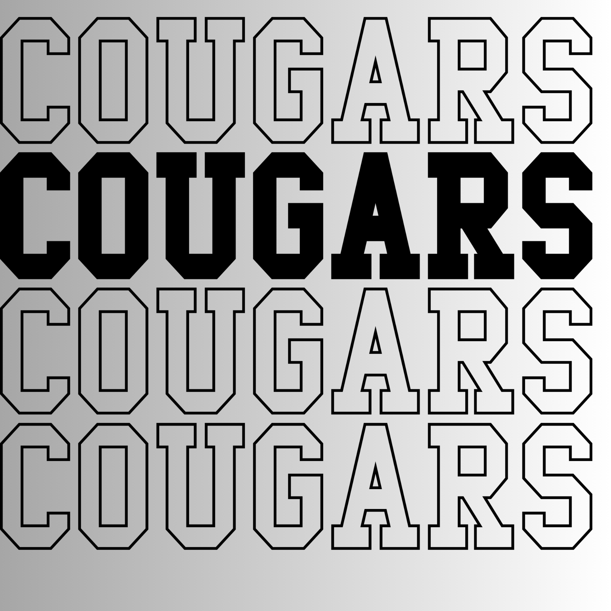 Cougars Strong & Brave Fearless graphic tee design in blue