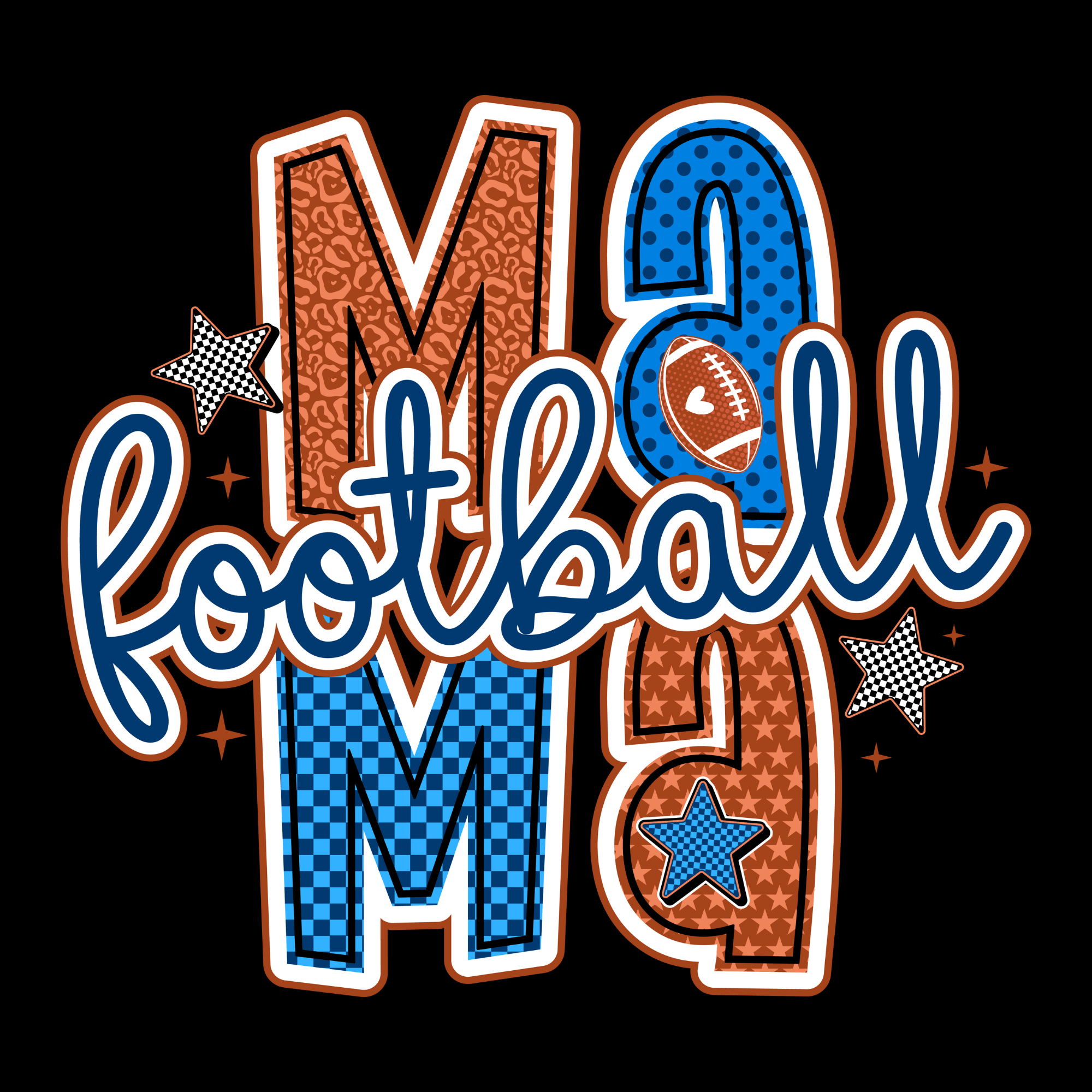 Football Mama women's graphic tee design