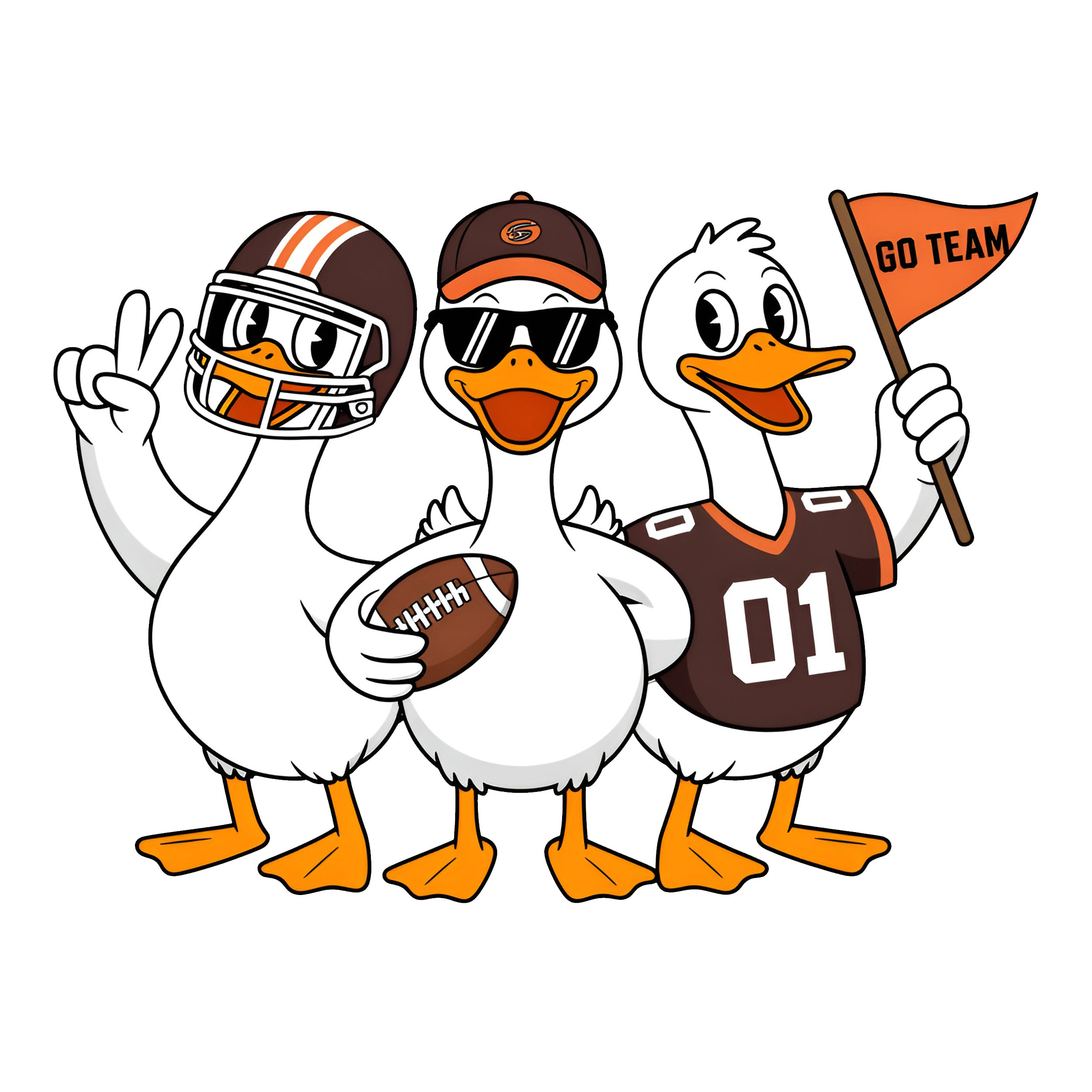 Silly Goose Football unisex graphic tee design with three cartoon geese