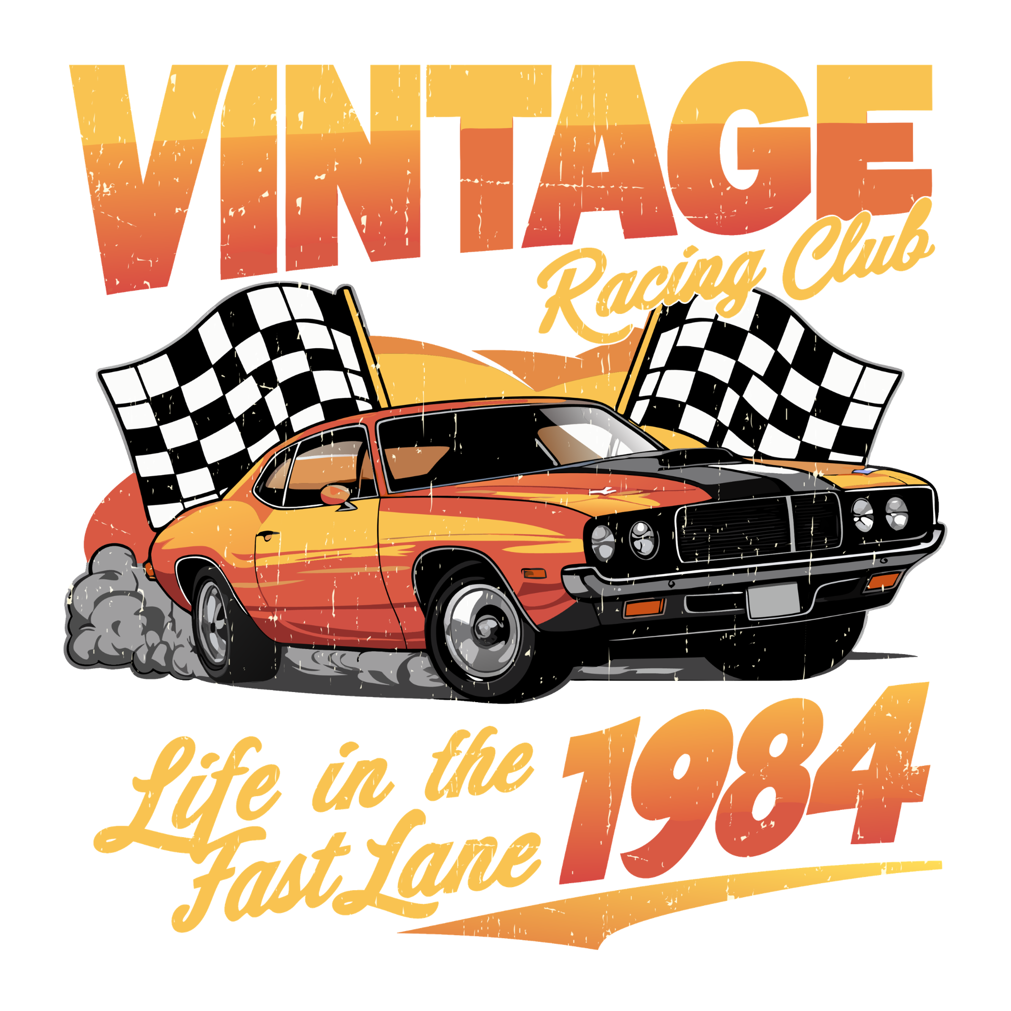 Vintage Racing Club Life in the Fast Lane Men's Graphic Tee