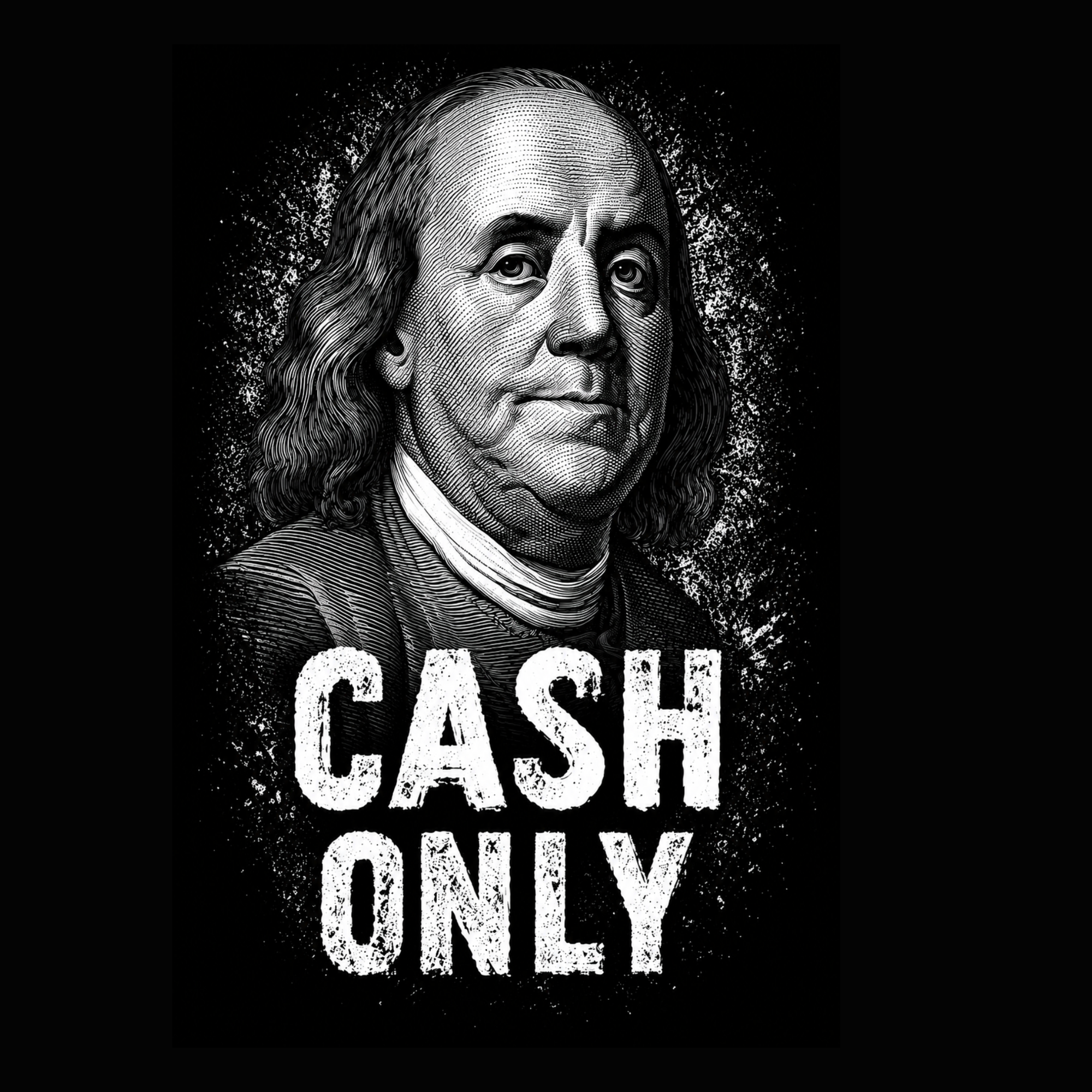 Cash Only Ben Franklin Graphic Tee