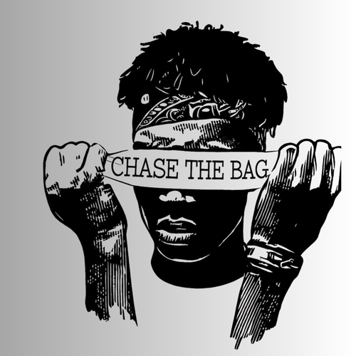 Chase the Bag Blindfolded Hustle Graphic Tee