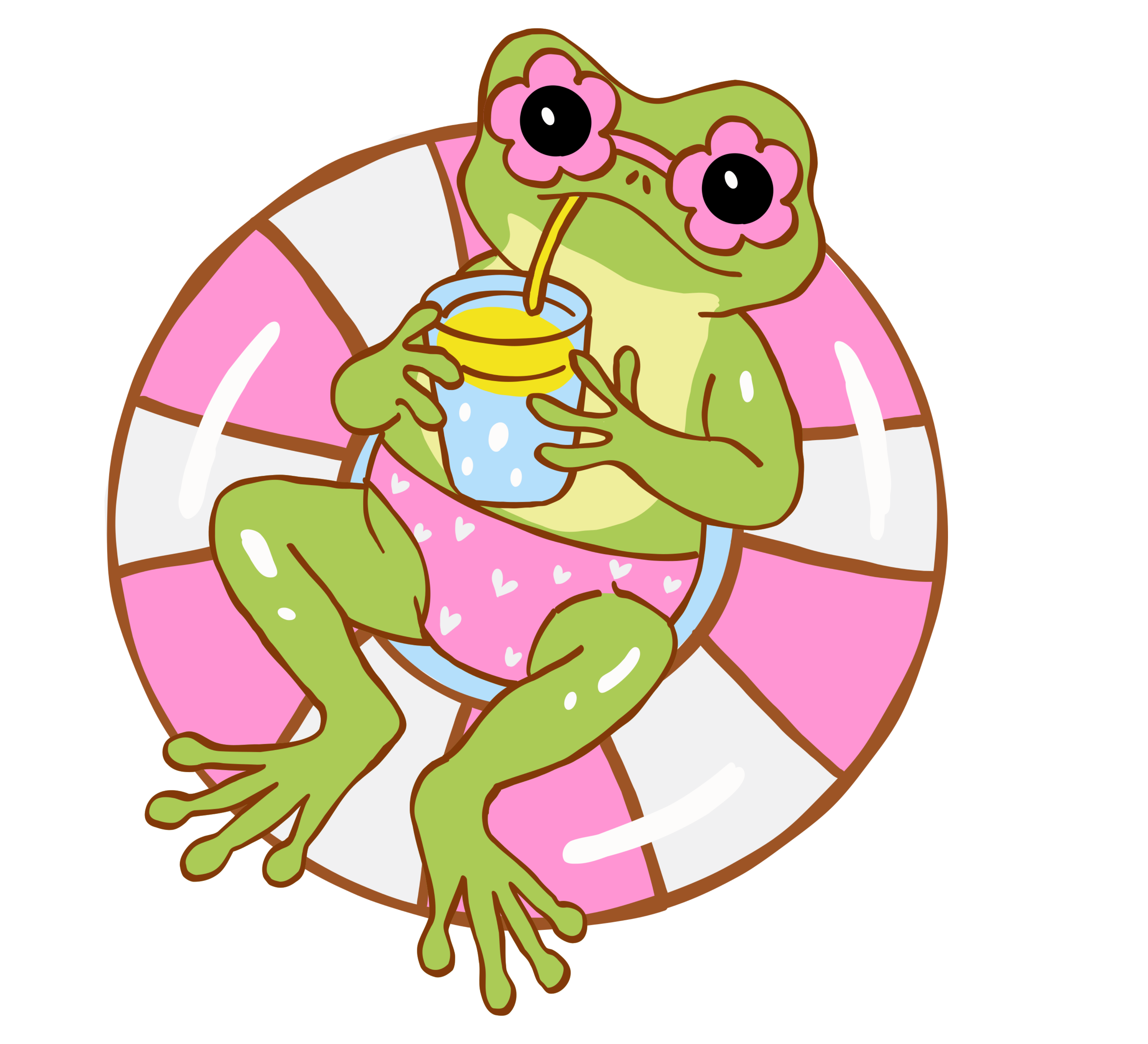Frog on Pool Float Children's T-Shirt