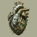 Heart of Hustle Gold Cash Anatomical Graphic Tee