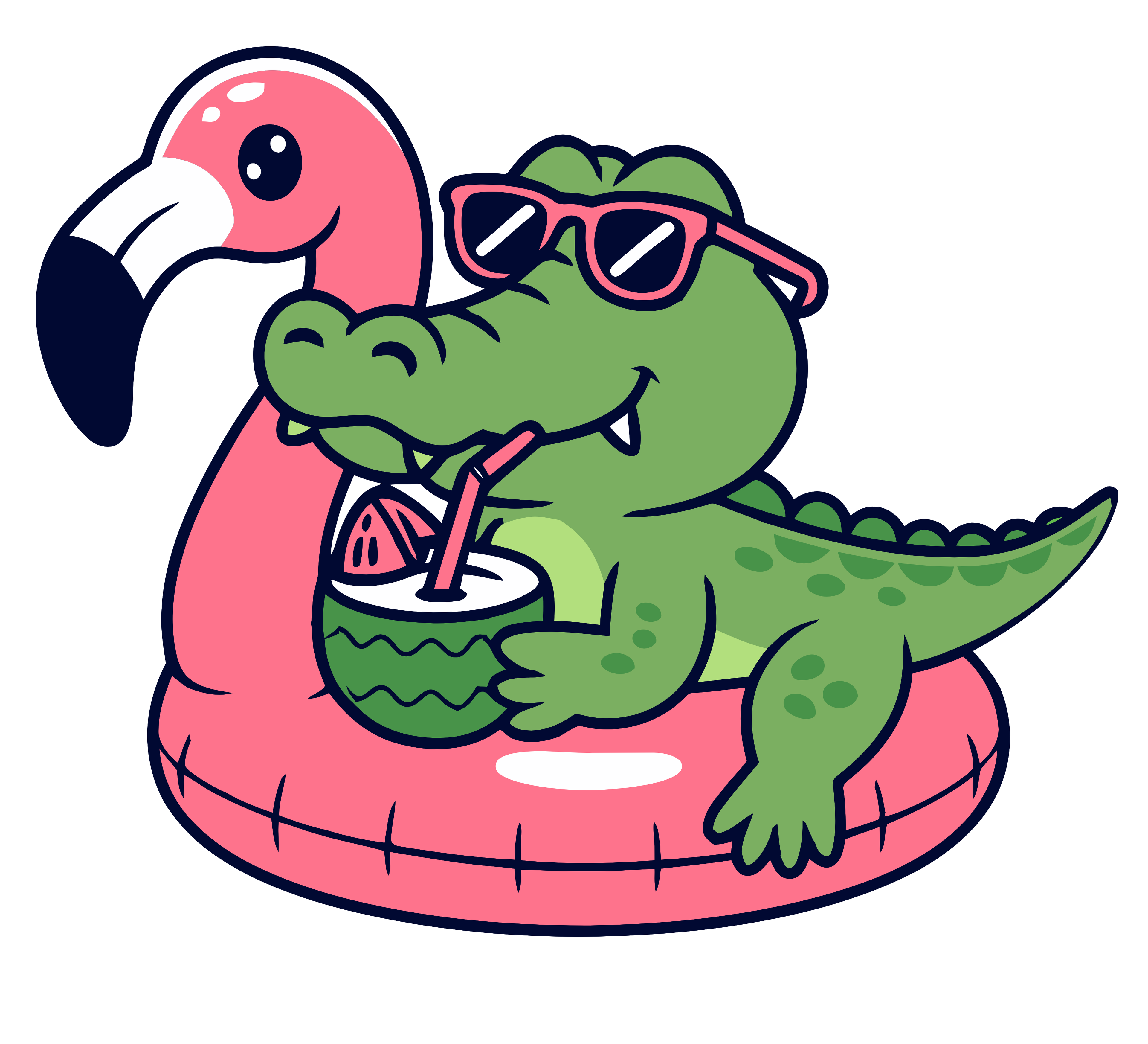 Alligator on Flamingo Float Children's T-Shirt